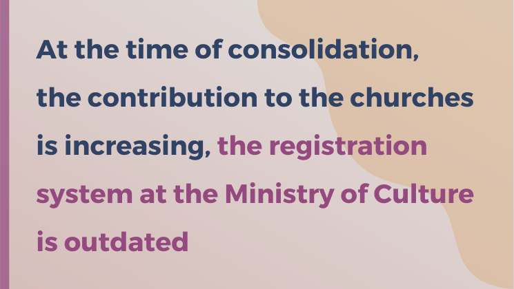 At the time of consolidation, the contribution to the activities of churches is increasing, the registration system at the Ministry of Culture is outdated