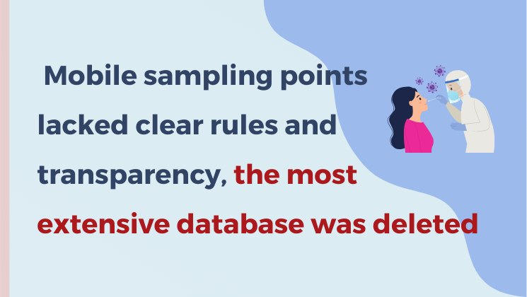 Mobile sampling points lacked clear rules and transparency, the most extensive database was deleted