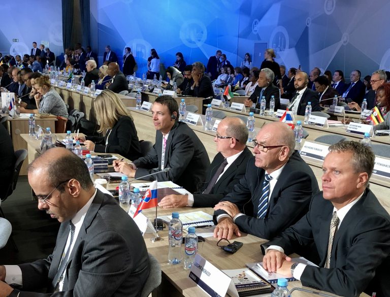 In the picture - Delegation of SAO SR - Ľubomír Andrassy, Karol Mitrík, Imrich Gál and Václav Školuda (from the right) JPG (110 kB)
